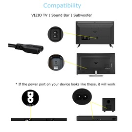 12ft AC Power Cord Compatible with Vizio Sound Bar System, Vizio E-M Series LED Smart TV