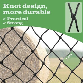 BlissKiss (4x5 Feet Round Bale Hay Net, Slow-Feeding Solution for Horses, Cattle, and Alpacas, Reduces Waste and Improves Digestion