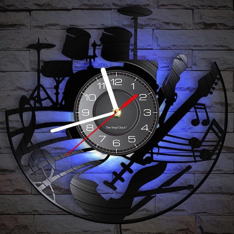 Timethink 12 Inch Guitar and Drum Kit LED Vinyl Record
