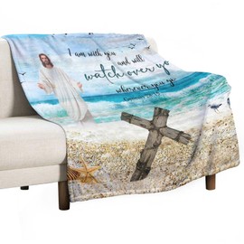 citari Christian Jesus Blanket Christian Gifts for Women & Men Religious Cross Throw Blanket Jesus Blanket for Kids Adults Soft Warm Cozy Fleece Blanket for Couch Sofa ​Bed 40''x50''