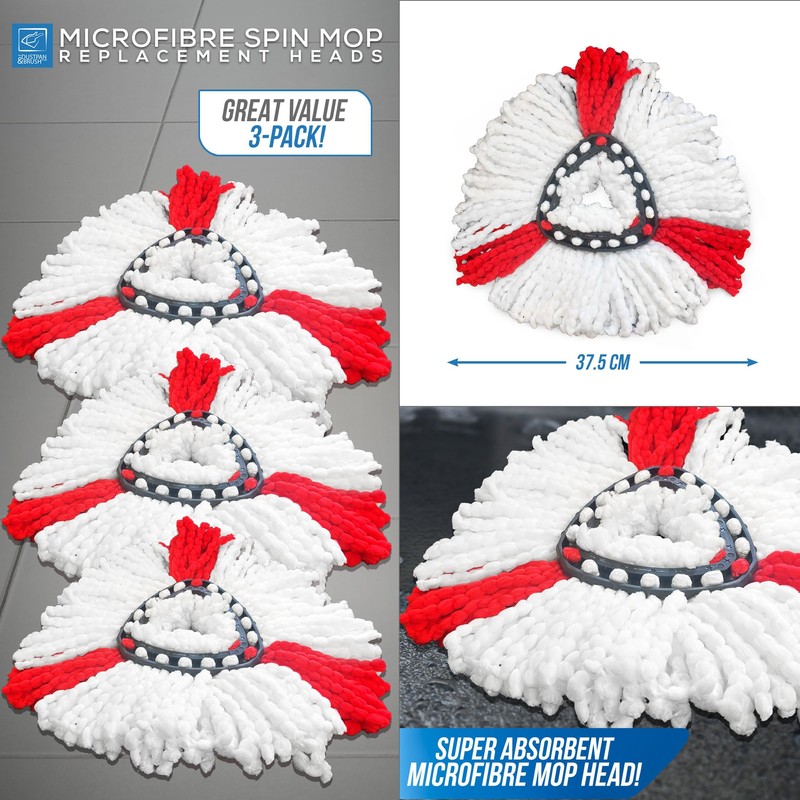 Spin Mop Heads - Compatible with Vileda Mop Head Replacement