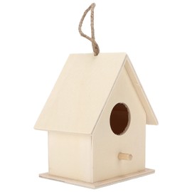 Kit de pajareras, Tablero Compuesto de decoración de Patio, Kits de casa de pájaros de Madera para habitar para Aves Silvestres para Patio(Grande con Cuerda de cáñamo No. 6, Azul)