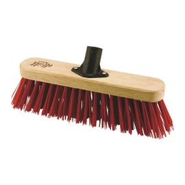 Elliott 29 cm Red PVC Fibre Broom Head with Stiff Synthetic Bristles – Heavy Duty, Ideal for outdoor use, Workshops, Warehouses and Gardening