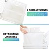 SMIBUY Double Laundry Hamper with Lid, 120L Bamboo Laundry Basket