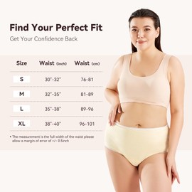 Carer Incontinence Underwear for Women Washable 3 Pack Incontinence Briefs Leak Proof Underwear for Women Incontinence Panties Leak Protection High Absorbency Bladder Control Underwear for Womens