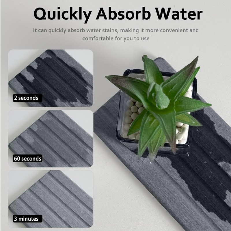 ZumenDa Diatomite Soap Dish, Water Absorbing Stone Tray, Kitchen Sink