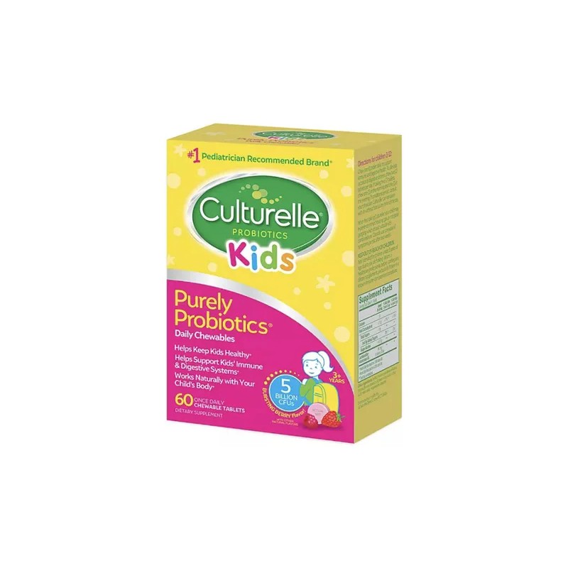 Culturelle Kids Probiotico - Probiótico diario, 60 comprimidos masticables