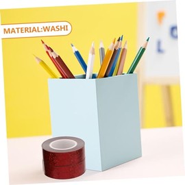 Hohopeti Cinta Adhesiva Holográfica Brillantina 3 Rollos Autoadhesiva Resistente para Sellado Decoración Oficina Color Rojo Multifuncional sin Residuos Uso Industrial y Doméstico