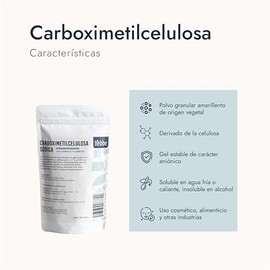 HEBBE - Carboximetilcelulosa 250 g | Modifica la Viscosidad de los Productos Cosméticos | Estabilidad para Cremas y Consistencia Mejorada | Soporta El