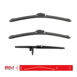 2MPLASTIC Front and Rear Windshield Wiper Blade For Toyota 4RUNNER 2003-2009 Set 20"22"12"