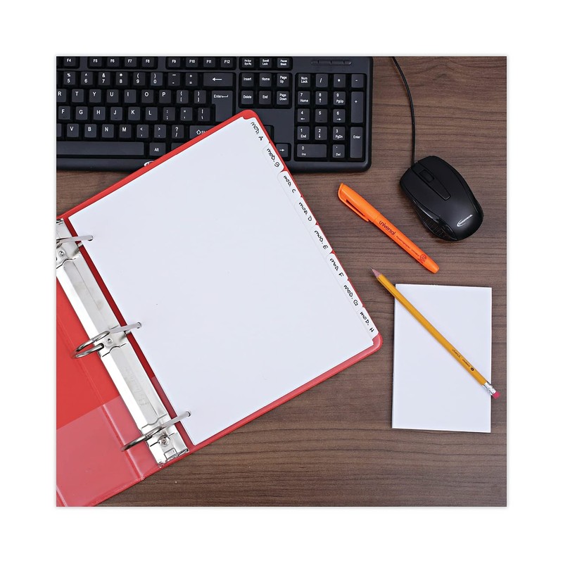Universal 20818 Write-On/Erasable Indexes, Eight White Tabs, Letter, White