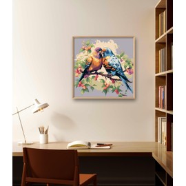 Leczany Cross Stitch Stamped Kits for Beginners Adults or Kids Patterns Craft Kit Needlepoint Full Range of Embroidery Starter Kits DIY 11CT 3 Strands | Two Parrots 16.5×16.5 inches