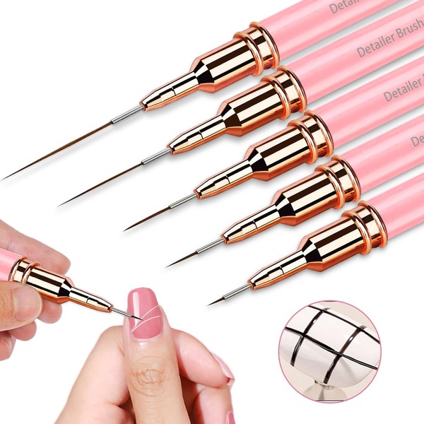 Pinsel Gelnägel, 5 Stück Pinsel Nägel Für Gel Nägel Pinselset