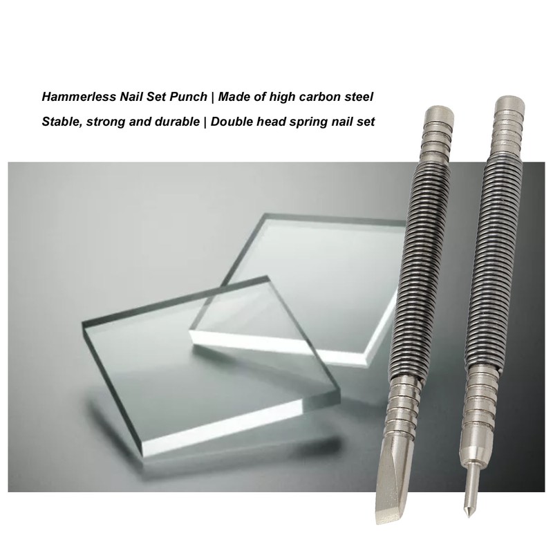 2 Pcs Nail Set Tool High Carbon Steel Double Ended