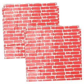 WOONEKY Brick Wall Christmas Tablecloth Set Picnic Table Cover Pe Material Easy to Clean Perfect for Home Decor