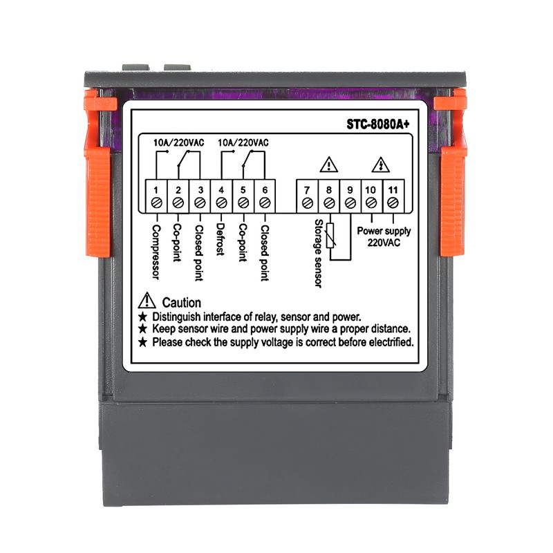 Digital Temperature Controller STC-8080A+ Refrigerator Thermostat for Refrigerator Automatic Defrosting