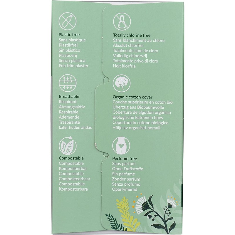 Organic & Natural Panty Liners,Normal Natracare 18 Liners Box