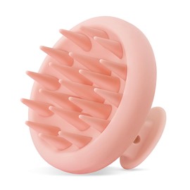 HEETA Scalp Massager Hair Growth, Scalp Scrubber with Soft Bristles, Integrated Silicone Design, Scalp Exfoliator for Dandruff Removal & Relax Scalp, Shampoo Brush Fit Wet Dry Hair Use, Light Pink