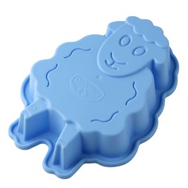 Dr. Oetker 2505 Oetker Silikonform Schaf, grüne Silikon-Backform aus der Serie Flexxibel Love, Kuchenform für österliche Kreationen (Farbe: Blau), Menge: 1 Stück