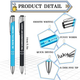 Censen 12 Packs Funny Ballpoint Pens Set for Colleagues Funky Stationery Quirky Gift Cheeky Novelty Pens Office Desk Accessories Work Leaving Gift for Colleagues Teachers Adults (Rainbow)