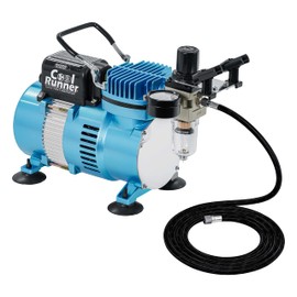Master Airbrush Air Brush Kit with Air Compressor TC-320, 1/5 HP Cool Runner II Dual Fan with Regulator, Water Trap & Holder