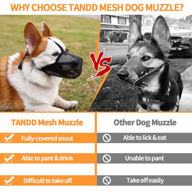 Dog Muzzle Soft Nylon Muzzle - Adjustable Breathable Mesh Muzzle,