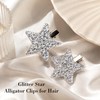 4Pcs Silver Glitter Star Hair Clips for Women Girls Y2K