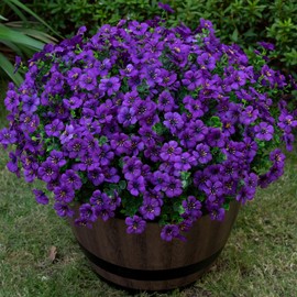 20 Bundles Artificial Flowers for Outdoor Fake Plants for Spring Decoration,Faux Eucalyptus Flowers for Planter UV Resistant Lifelike for Home Porch Garden（Purple）