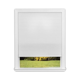 Redi Shade No Tools Easy Lift Trim-at-Home Cordless Cellular Light Filtering Fabric Shade White, 48" W x 64" L, (Fits windows 31"- 48")