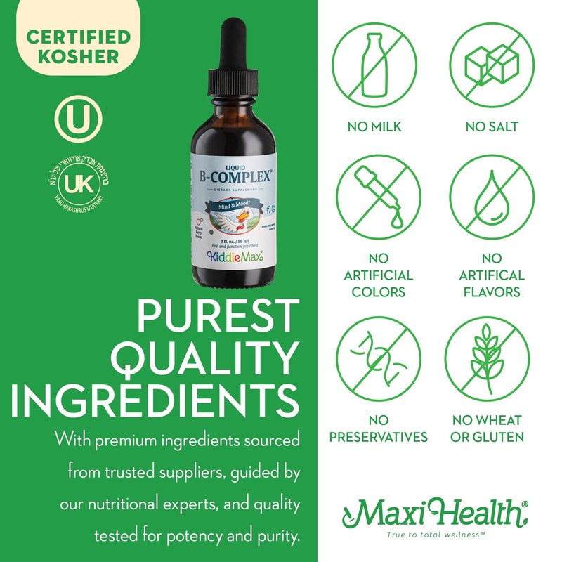 Maxi Health Kids Raspberry Liquid Vitamin B Complex - Vitamin