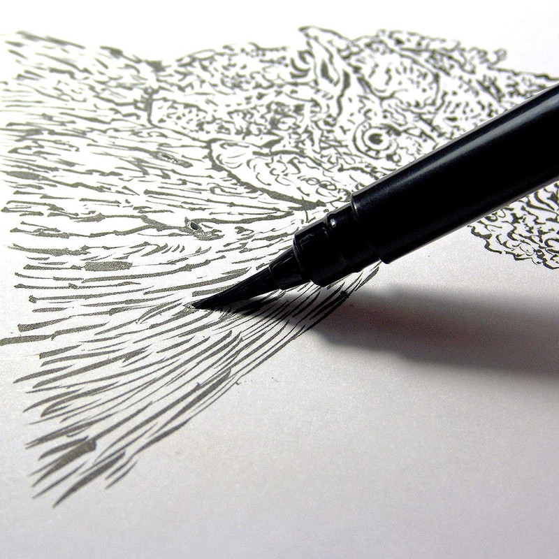 Pentel Arts Taschenpinsel-Stift, inklusive 2 schwarzen Ersatzminen (GFKP3BPA)