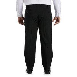 Oak Hill by DXL Men's Big and Tall Waist-Relaxer Flat-Front Suit Pants Charcoal 48 x 30