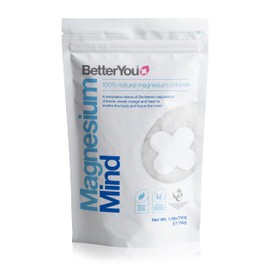BetterYou Magnesium Mind Bath Flakes, Blend of Pure Zechstein Magnesium Chloride with Revitalising Essential Oils, Sweet Orange and Basil to Sooth Body and Mind, 750g