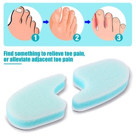 Mudder 16 Pieces Foam Toe Spacers for Feet Women 3 Layer Foam Toe Separators for Overlapping Women Men Relief Friction Hammer and Prevent Corns
