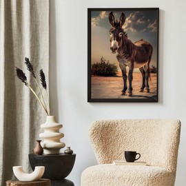 JXAVAXDE Diamond Painting Kits The Donkey Standing in The Desert Diamond Painting Adults Full Drill Diamond Paintings Kit Crafts Donkey Diamond Painting Packs Art Home Wall Decor 12x16 inch