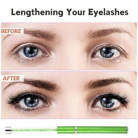 Cepillo de Pestañas Reutilizable con Tubo, Aplicador de Varillas de Rímel de Cristal, Cepillo de Ojos Portátil para Extensión de Pestañas Y Levantamiento de Cejas, Pinceles de Maquillaje(verde)