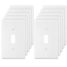 Toggle Light Switch Wall Plate Cover Single Switch Wall Plate 1-Gang Electrical Faceplate, White (10-Pack)