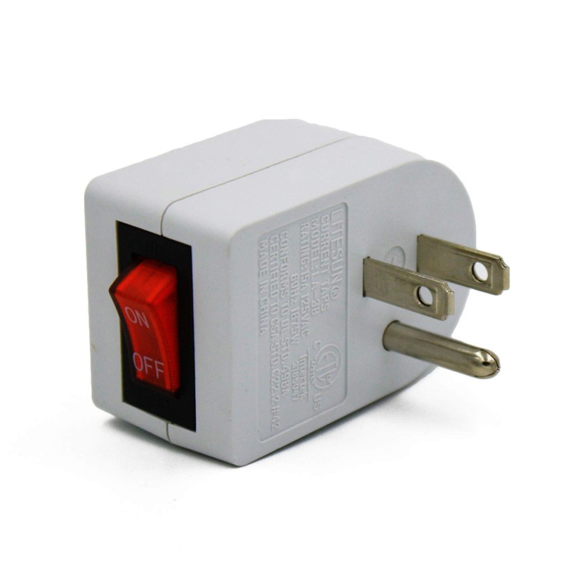Wideskall® White Grounded On/Off Power Switch with Red Light 3