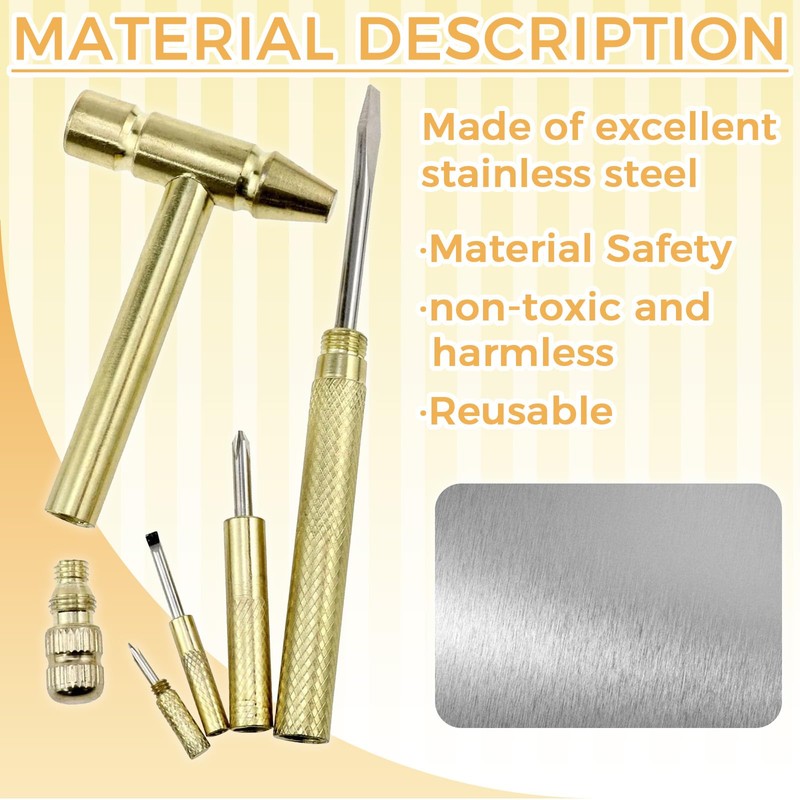 6 in 1 Mini Hammer Multitool, Small Camping Hammer with