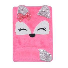 BOLLEY JOSS Lovely Animals Notebook Kids Plush Diary for Girls Teens Fuzzy Journal Writing Pad A5 Lined 160 Pages