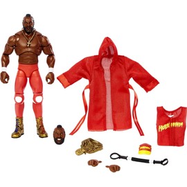Mattel WWE Ultimate Edition Action Figure & Accessories Set, Mr. T 6-inch Collectible with 30 Articulation Points, Swappable Pieces & Entrance Gear