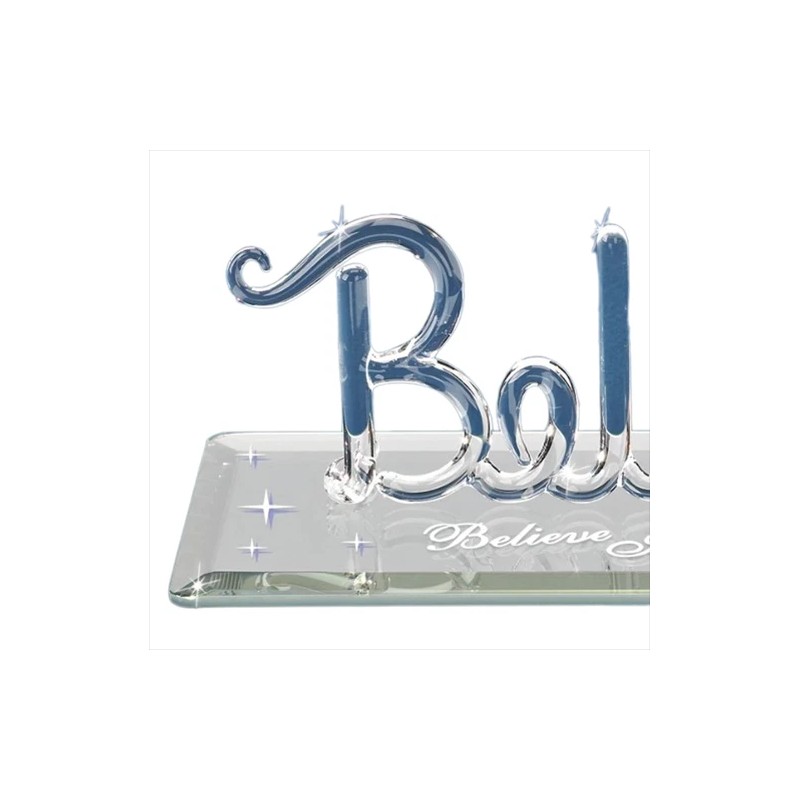 Glass Butterfly Figurine, Handcrafted Blue Butterfly, Believe in Miracles