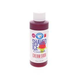 Red Cream Soda Shaved Ice and Snow Cone Flavor Concentrate 4 Fl Ounce Size (makes 1 gallon of syrup with sugar and water added)