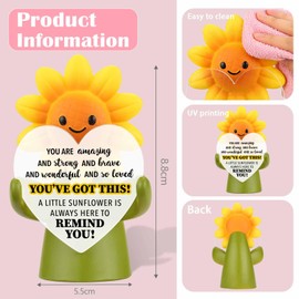 YODOCAMP Sunflower Figurine Encouragement Gift for Coworker Friend Teacher Nurse, You’ve Got This Desk Decor, Appreciation Thank You Gift for Work Office, Positive Daily Reminder TZS113