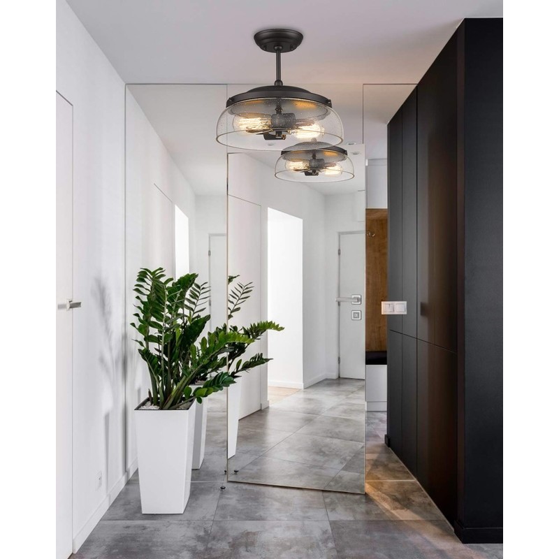 EAPUDUN Semi Flush Mount Ceiling Light, 2-Light Modern Light Fixture