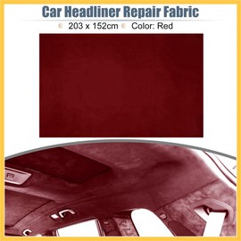 REPAIROCK Suede Headliner Fabric 80" Length x 60" Width Foam Backed for Car Truck RV SUV Interior Trim Protect Aging Broken Faded DIY Repair Replacement Red Auto Replacement Parts