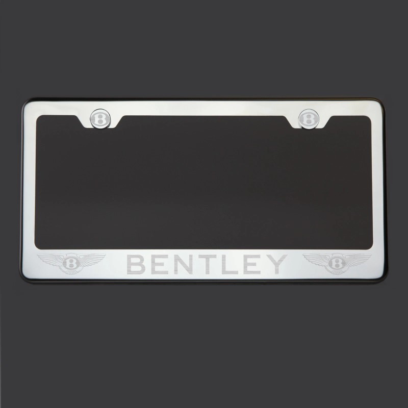 KA T304 Chrome Polished Bentley Laser Etched Engraved License Plate