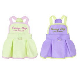2 Pieces Dog Dresses Puppy Luxury Princess Dress Sunny Day Clothes Wedding Evening Summer Suspender Dress Skirt Doggie Dress for Small Dog Girl S