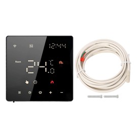 Smart Thermostat Touchscreen PC Flame Retardant APP Control Home Thermostat 100‑250VAC Black 16A Electric Floor Heating