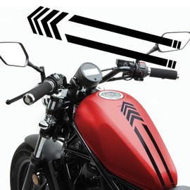 Motorcycle Tank Hood Sticker, Sticker with Arrow Side Stripes for Motorcycle Body Stripes Waterproof DIY Sticker Motorcycle Shell Sticker Decoration Racing Stripes Sticker, Black